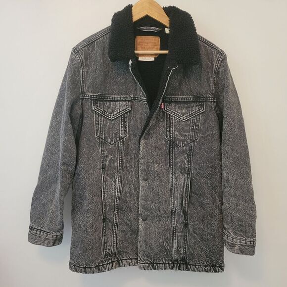 LEVIS LONG SHERPA TRUCKER JACKET - Picture 3 of 11